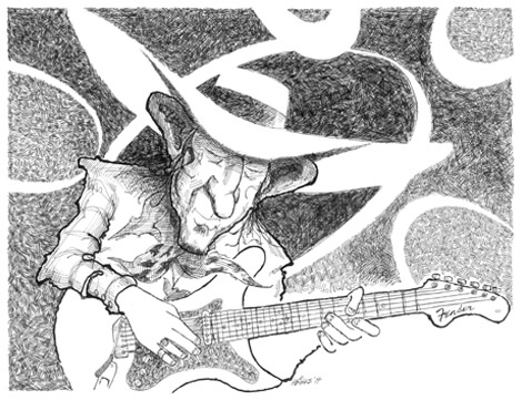 Stevie Ray Vaughn illustration