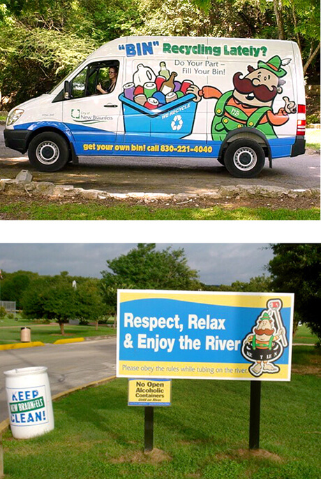 Keep New Braunfels Clean van and sign